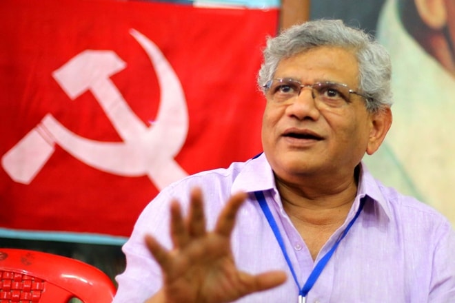 Bhima Koregaon, Bhima Koregaon violence, Bhima Koregaon arrest, maharashtra police, sitaram yechury, left parties, CPIM protest