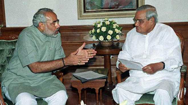 PM Narendra Modi and Atal Bihari Vajpayee. (File Photo/NarendraModi.in) PM Narendra Modi and Atal Bihari Vajpayee. (File Photo/NarendraModi.in)