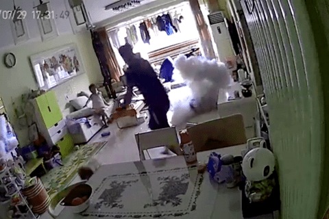 Video: Electric scooter explodes while charging in living room, man and daughter have narrow escape