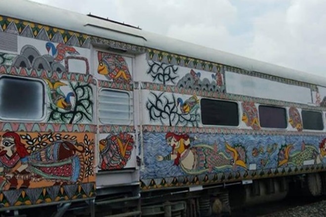 The Indian Railways recently beautified the Bihar Sampark Kranti Express train by decorating its coaches with Madhubani painting.