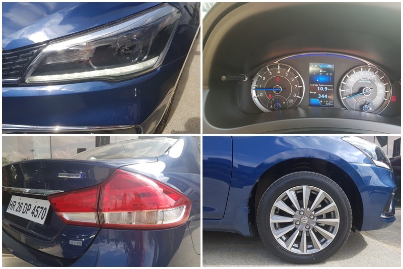 Changes to the exterior of the new Maruti Suzuki Ciaz include a wider redesigned grille, sleeker headlamps with LED DRLs (daytime running lights). The bumper is also new with larger air intakes and new LED fog lamps. The new Ciaz rides on 16-inch alloy wheels in the dual-tone Metallic Pebble Grey finish. At the rear, the changes are minimal,except the new LED combination taillights and slightly revised bumper.
