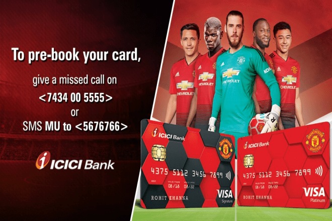 Each card will come with competitive rates and with exclusive privileges and discounts on merchandise from Manchester United online store. (Twitter/ICICI Bank) Each card will come with competitive rates and with exclusive privileges and discounts on merchandise from Manchester United online store. (Twitter/ICICI Bank)
