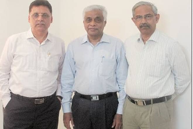 (L to R) IBSFINtech founders C M Grover, TM Manjunath and S Sethuraman 