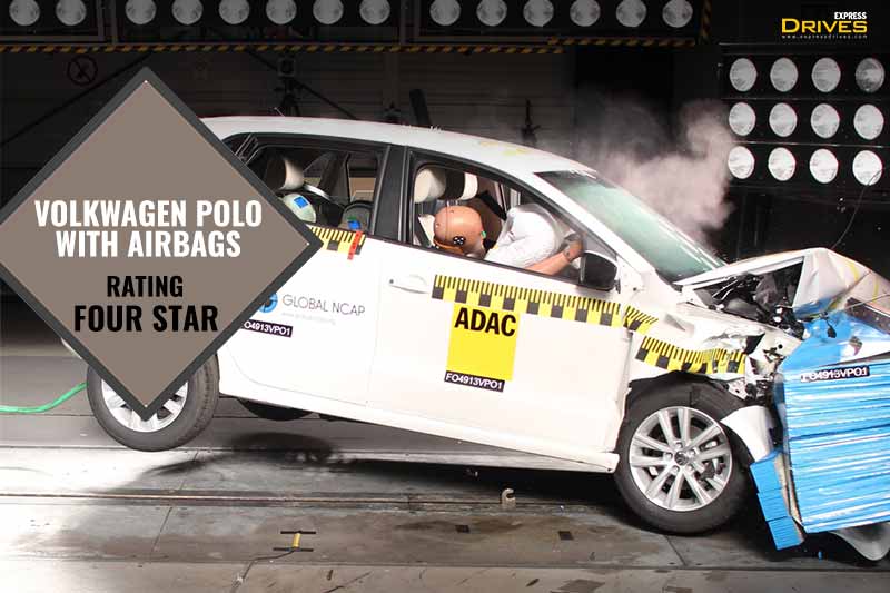The Volkswagen Polo with two airbags gets four stars in the crash test. The report at Global NCAP says that the protection for driver and passenger head and neck was good due to the airbag. On the other hand, the driver and passenger chest gets adequate protection. While both the front occupants’ knees can get an impact, the body shell is rated as stable.