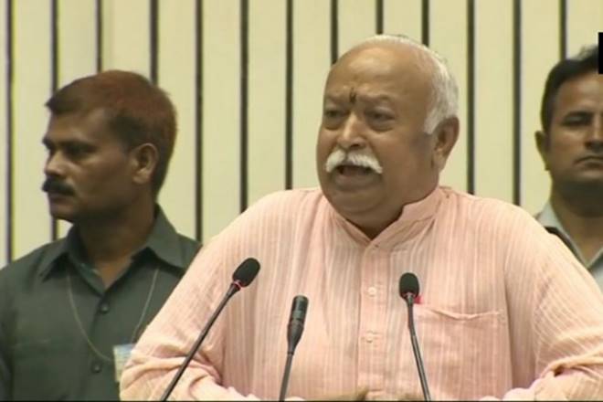 Mohan Bhagwat countered Amit Shah’s ‘Congress-mukt Bharat’ with ‘Yukt Bharat’. (Image: ANI)