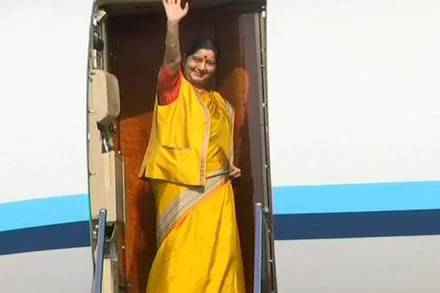 EAM Sushma Swaraj reaches New York for 73rd UNGA session (ANI)