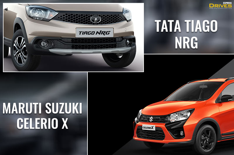 Design and Styling: The Tata Tiago NRG is based on the standard model and has been given a crosshatch treatment. All thanks to this, the Tata Tiago NRG now has a better road presence as it is taller, wider and longer than the standard model and the ground clearance has also been increased to 180mm. Aesthetics elements that make the Tiago NRG sportier include gloss black ORVMs, black cladding on the bumpers, black cladding on the tailgate side skirts, and new wheel arches. On the other hand, the Maruti Suzuki Celerio X offers the same treatment over the standard model. The car gets X-themed graphic near the grille along with a protective cladding on side body and a bash plate on the rear.