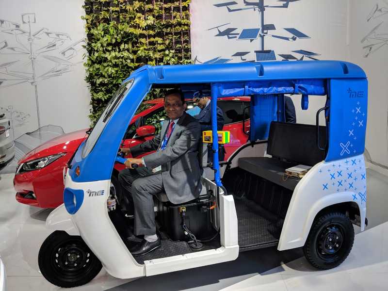 Dr. Pawan Goenka, MD, Mahindra & Mahindra who was also a speaker at the summit showcased its Treao electric three-wheeler at the summit.