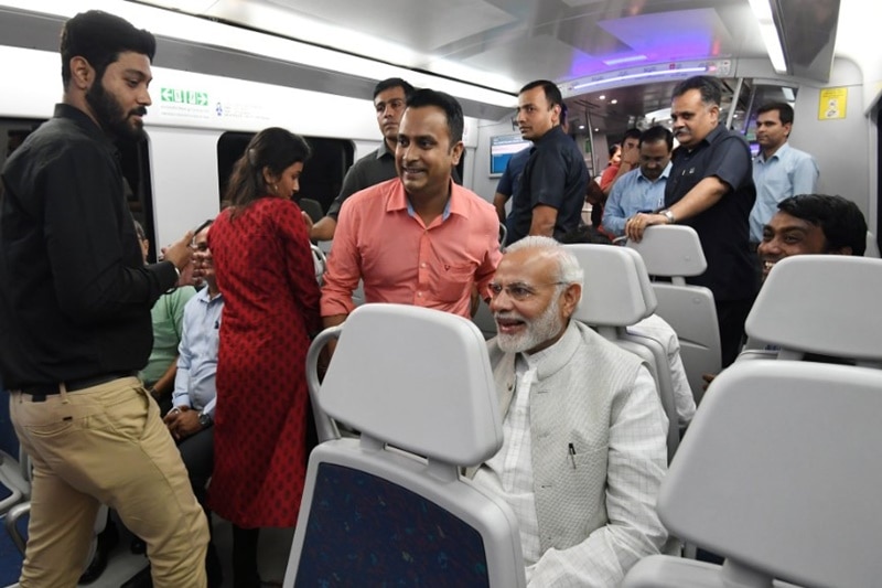PM Modi travels by Delhi Metro