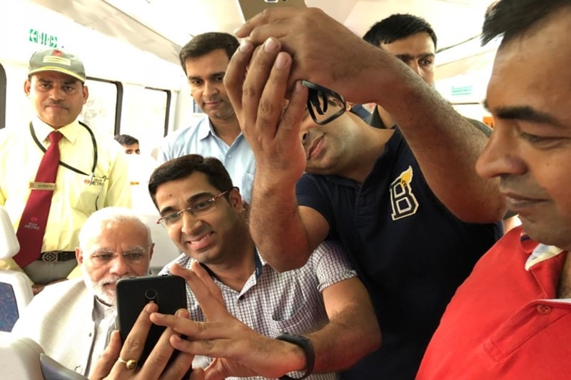 PM Modi travels by Delhi Metro