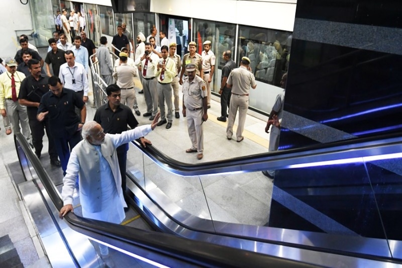 PM Modi travels by Delhi Metro