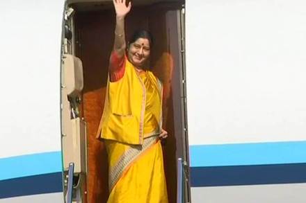 External Affairs Minister Sushma Swaraj embarks on two-day visit to Moscow