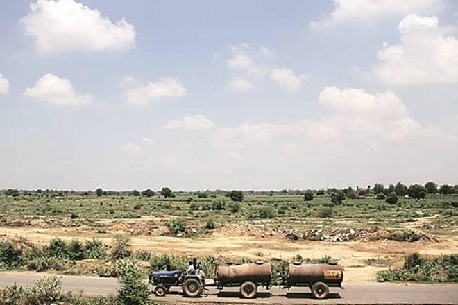 The proposed site for the Jewar International Airport project, located near the 165-km-long Yamuna expressway. (Express photo by Gajendra Yadav)