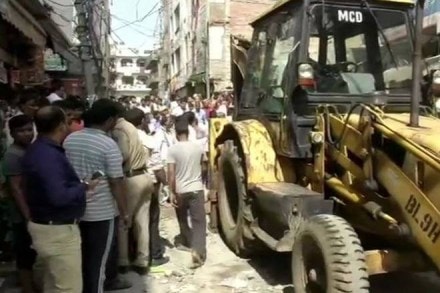 The site of the building collapse. (ANI)