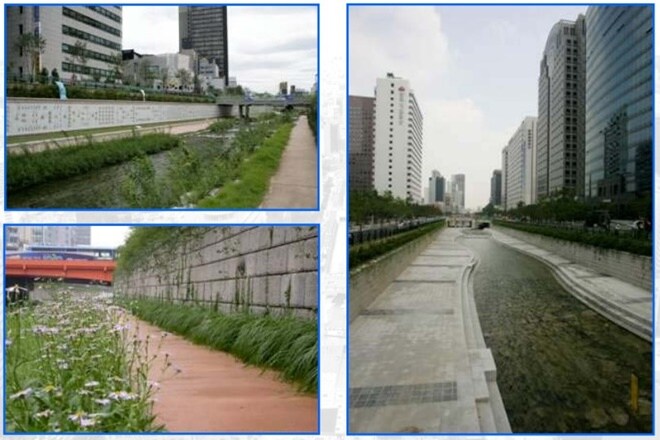 The government of Delhi is planning a stream just like Cheonggyecheon Restoration Project of South Korea (image: seoulsolution.kr)