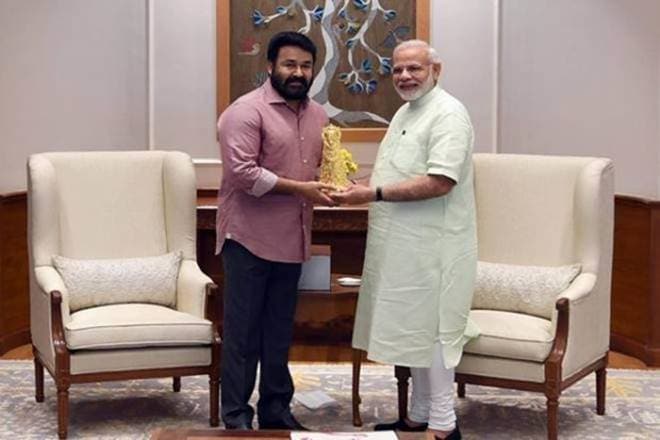 pm narendra modi, narendra modi, mohanlal