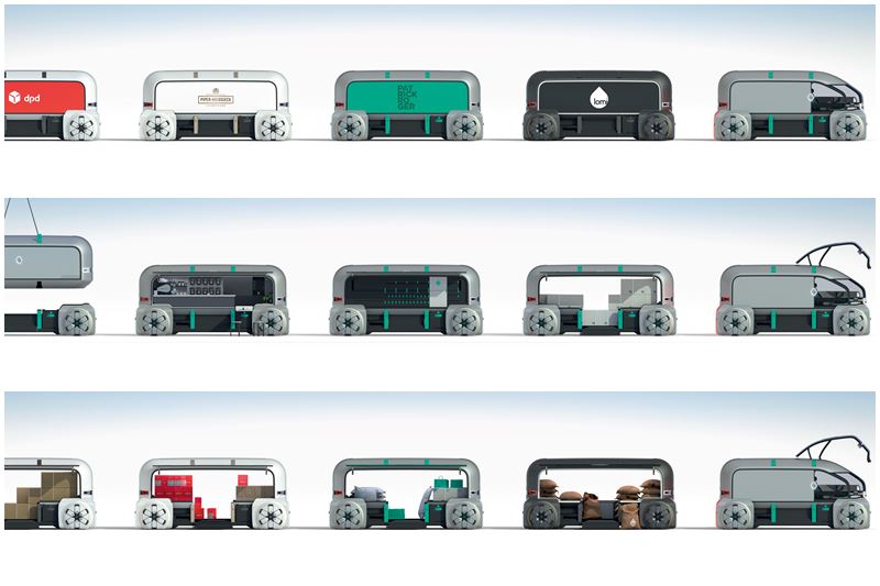 The fleet of self-driving robo-pods can either follow the lead pod or move independently. Customisation is one the main objectives of the EZ-PRO. It comprises of customisable modules that can be utilised for various business needs.