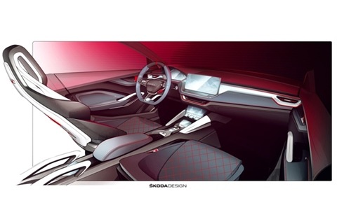 Skoda Vision RS design sketch reveals stunning cabin details: Unveil at 2018 Paris Motor Show