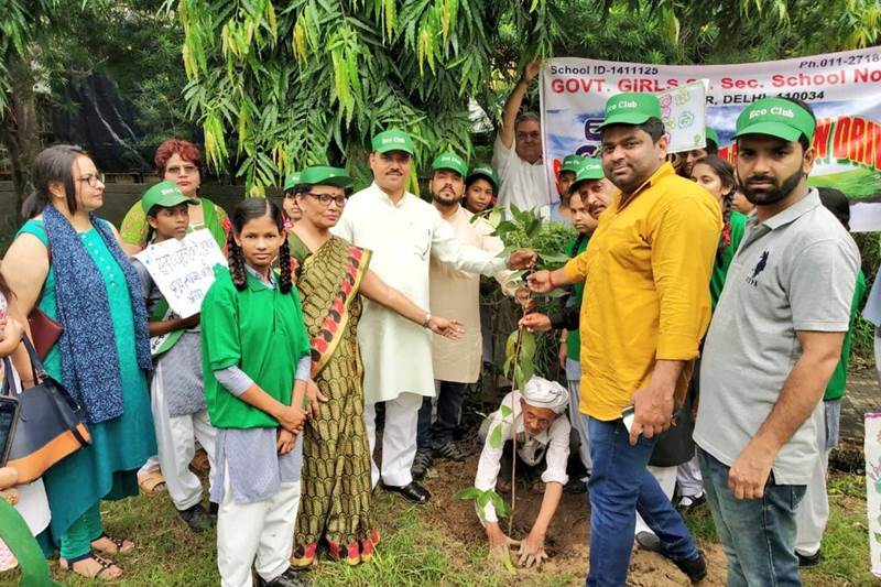 delhi plantation drive, mega tree plantation drive, delhi tree plantation, tree plantation day photos, arvind kejriwal, tree plantation in delhi, tree plantation campaign delhi