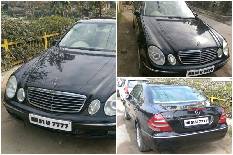 2005 Mercedes-Benz E-Class 240 V6 AT: Powered by a 2.5-litre petrol engine, fuel efficiency would be worse on thsi one. It's done 70,000 km and carries a price tag of Rs 7.5 lakh is quite intriguing. (Photos: Droom)