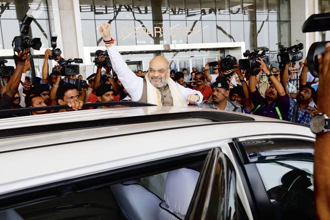 BJP President Amit Shah at Kerala's Kannur (Twitter image) BJP President Amit Shah at Kerala's Kannur (Twitter image)