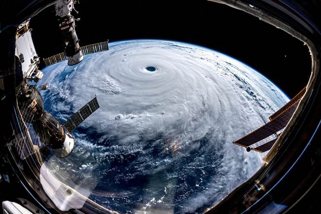 Super Typhoon Trami is seen from the International Space Station as it moves in the direction of Japan, September 25, 2018. (Reuters) Super Typhoon Trami is seen from the International Space Station as it moves in the direction of Japan, September 25, 2018. (Reuters)