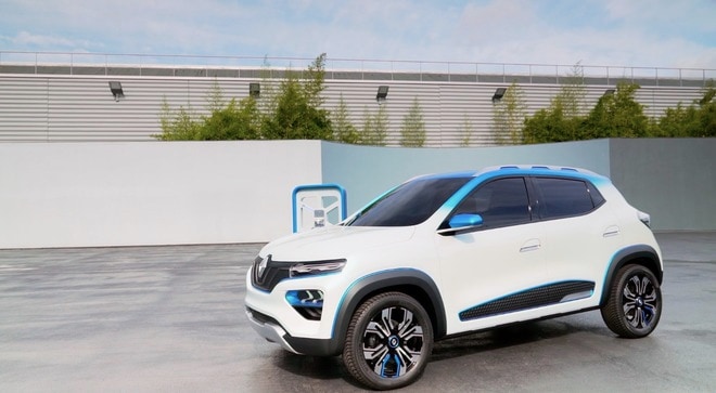 Electric Renault Kwid can travel for about 250 kms on a single charge and claims to be the best in the segment. Renault K-ZE comes with a host of equipment maximizing the experience of driving an electric vehicle such as rear parking sensors, rear view camera and a central screen with connected navigation and services.