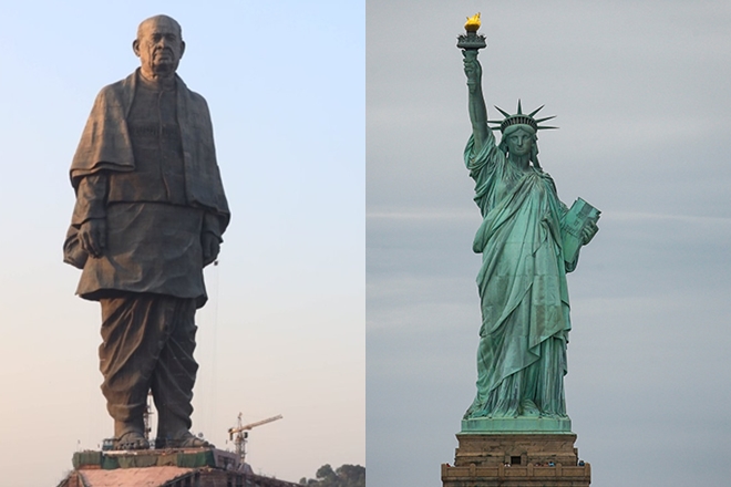 Statue of Unity vs Statue of Liberty Statue of Unity vs Statue of Liberty