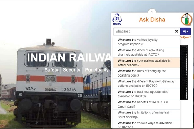 IRCTC launches Ask Disha chat bot on e-ticketing website