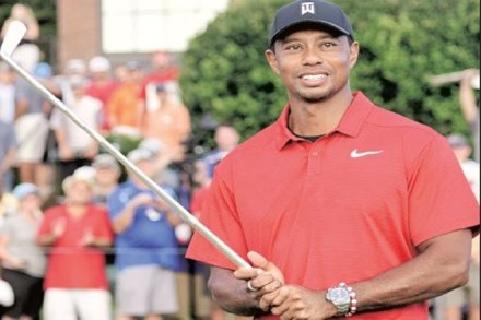 Tiger Woods after winning the Tour Championship golf tournament last month in Atlanta (AP)