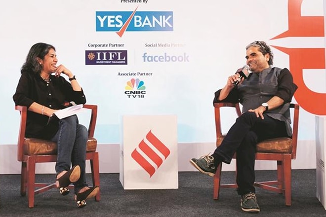 The Indian Express Deputy Editor Seema Chishti in conversation with filmmaker and composer Vishal Bhardwaj at the Express Adda held in Delhi recently.  The Indian Express Deputy Editor Seema Chishti in conversation with filmmaker and composer Vishal Bhardwaj at the Express Adda held in Delhi recently.