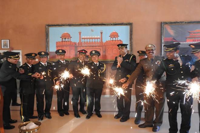 A Ceremonial Border Personal Meeting (BPM), the last of 2018 to commemorate joint celebrations of Diwali, was organised by the Indian Army at Bum La. (Twitter Image) A Ceremonial Border Personal Meeting (BPM), the last of 2018 to commemorate joint celebrations of Diwali, was organised by the Indian Army at Bum La. (Twitter Image)