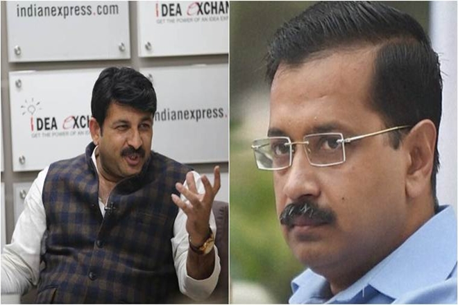 Manoj Tiwari and his supporters allegedly got into a scuffle with AAP party workers and Delhi police officials at the inauguration event. (IE) Manoj Tiwari and his supporters allegedly got into a scuffle with AAP party workers and Delhi police officials at the inauguration event. (IE)