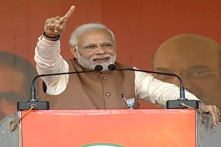 "People who used to hide their money under beds, in their houses, offices and factories are now paying tax of every single penny and we are using this money for the right schemes for the common man," Modi said. (Twitter Image/BJP)