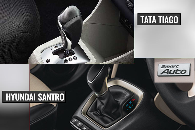 Once again, both the Hyundai Santro and the Tata Tiago get AMT options to their 5-speed manual gearboxes. Although, it serves to note that the AMT on the Santro is a newer generation technology and is a lot more refined than the unit on the Tata Tiago. This is also because Hyundai have developed this AMT unit completely in-house with focus on the Santro.