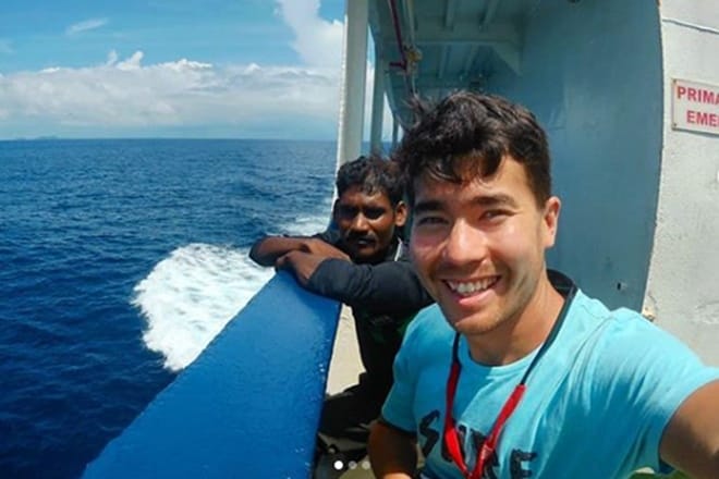 In his first attempt, Chau gave gifts including a football and fish to the sentinelese and interacted with some of them. (Image: Chau's Instagram)