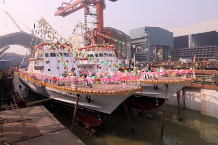 Made in India Fast Patrol Vessel launched by GRSE in Kolkata