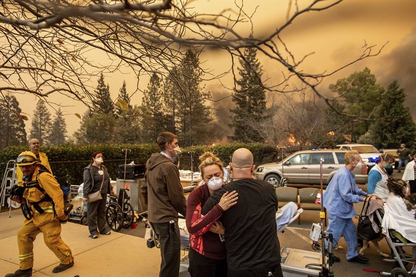 California wildfire: Firefighters battle blazes on two fronts, toll reaches 50 in US