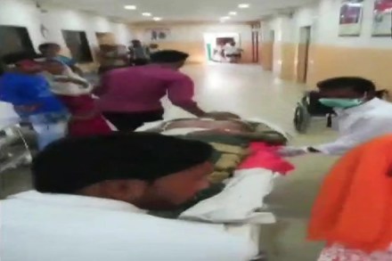 BSF jawans injured in IED blast in Bijapur Ghatti today, being treated at district hospital in Bijapur. (ANI)