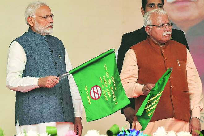 narendra modi, manhorlal khattar, metro, delhi metro, gurgaon, haryana metro narendra modi, manhorlal khattar, metro, delhi metro, gurgaon, haryana metro