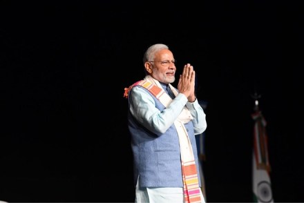 PM Narendra Modi addressing a large gathering at the Yoga For Peace event in 
Buenos Aires (Twitter/MEAIndia)