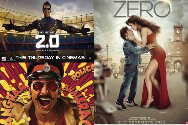 2.0 ticket booking, 2.0 movie releasing date, 2.0 movie review, rajinikanth, zero movie, shahrukh khan, simmba, simmba release date, ranveer singh, sanju, top 10 bollywood films, top 10 films 2018, bollywood top 10 films 2018