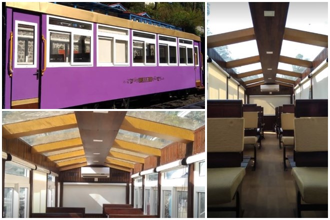 A Vistadome coach is similar to the glass ceiling coaches in European trains. The coaches provide passengers a panoramic view. (image: Piyush Goyal, FB) A Vistadome coach is similar to the glass ceiling coaches in European trains. The coaches provide passengers a panoramic view. (image: Piyush Goyal, FB)