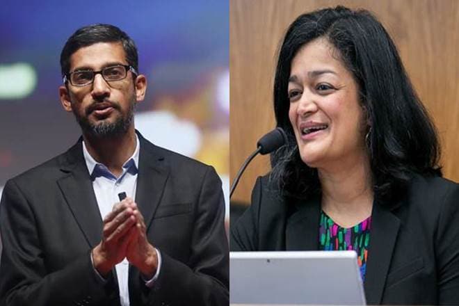 I was born in the same state as you in India, says Congresswoman Pramila Jayapal to Google CEO Sundar Pichai

