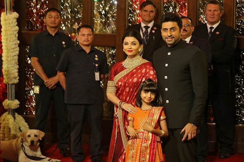 Among the prominent invitees also included Bollywood actors like Abhishek and Aishwarya Bachchan. The wedding celebrations began in the afternoon. (Image: Reuters)