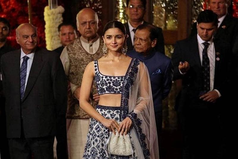 Actress Alia Bhatt at the wedding celebrations of Isha Ambani, daughter of Mukesh Ambani, the Chairman of Reliance Industries. (Image: Reuters)