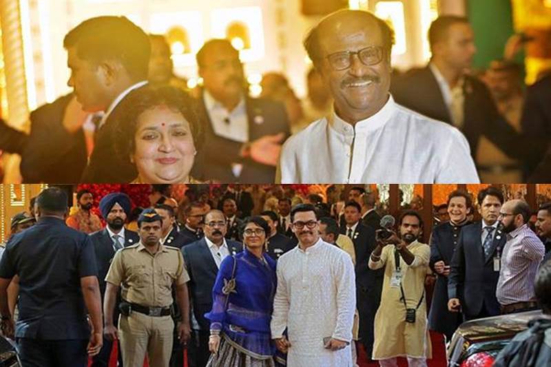 Other Bollywood celebs like south Superstar Rajinikanth and Aamir Khan too participated at the ceremony. (Image: AP and Reuters)