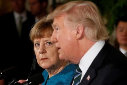 Donald Trump, Angela Merkel discuss trade, security issues (AP)