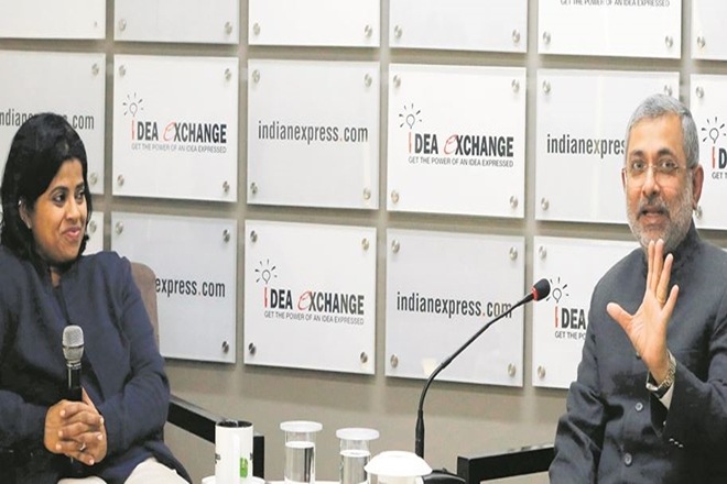 Justice (retd) Kurian Joseph with Liz Mathew of The Indian Express Renuka Puri