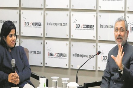 Justice (retd) Kurian Joseph with Liz Mathew of The Indian Express Renuka Puri